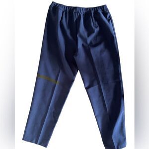 Bend Over straight leg ankle navy  blue pull on  pants elasticized waist sz L